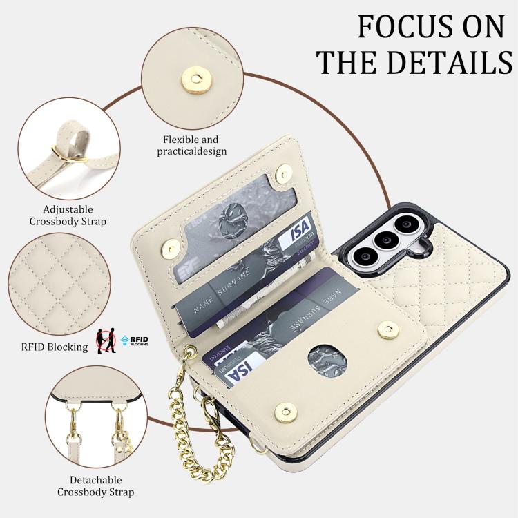 Portafoglio romboidale con custodia magnetica per telefono, tracolla e cinturino da polso, For Galaxy S26+ 5G, For Galaxy S26 Ultra 5G, For Galaxy S26 5G, For Galaxy S25 FE 5G