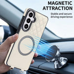 Portafoglio romboidale con custodia magnetica per telefono, tracolla e cinturino da polso, For Galaxy S26+ 5G, For Galaxy S26 Ultra 5G, For Galaxy S26 5G, For Galaxy S25 FE 5G