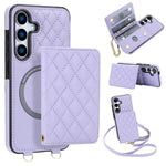 Portafoglio romboidale con custodia magnetica per telefono, tracolla e cinturino da polso, For Galaxy S25 Edge 5G, For Galaxy S25 5G, For Galaxy S25+ 5G, For Galaxy S25 Ultra 5G