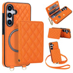 Portafoglio romboidale con custodia magnetica per telefono, tracolla e cinturino da polso, For Galaxy S26+ 5G, For Galaxy S26 Ultra 5G, For Galaxy S26 5G, For Galaxy S25 FE 5G