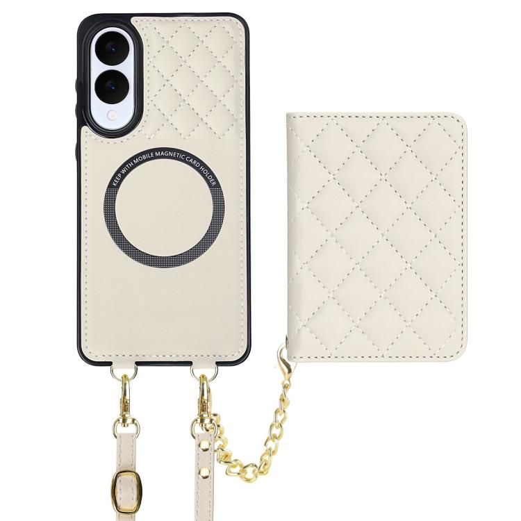 Portafoglio romboidale con custodia magnetica per telefono, tracolla e cinturino da polso, For Galaxy S25 Edge 5G, For Galaxy S25 5G, For Galaxy S25+ 5G, For Galaxy S25 Ultra 5G