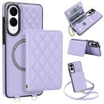 Portafoglio romboidale con custodia magnetica per telefono, tracolla e cinturino da polso, For Galaxy S25 Edge 5G, For Galaxy S25 5G, For Galaxy S25+ 5G, For Galaxy S25 Ultra 5G