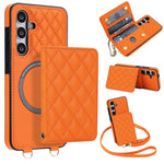 Portafoglio romboidale con custodia magnetica per telefono, tracolla e cinturino da polso, For Galaxy S24 FE 5G, For Galaxy S24 Ultra 5G, For Galaxy S24+ 5G, For Galaxy S24 5G