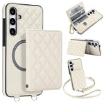 Portafoglio romboidale con custodia magnetica per telefono, tracolla e cinturino da polso, For Galaxy S24 FE 5G, For Galaxy S24 Ultra 5G, For Galaxy S24+ 5G, For Galaxy S24 5G