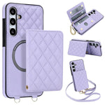 Portafoglio romboidale con custodia magnetica per telefono, tracolla e cinturino da polso, For Galaxy S24 FE 5G, For Galaxy S24 Ultra 5G, For Galaxy S24+ 5G, For Galaxy S24 5G