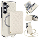 Portafoglio romboidale con custodia magnetica per telefono, tracolla e cinturino da polso, For Galaxy S24 FE 5G, For Galaxy S24 Ultra 5G, For Galaxy S24+ 5G, For Galaxy S24 5G