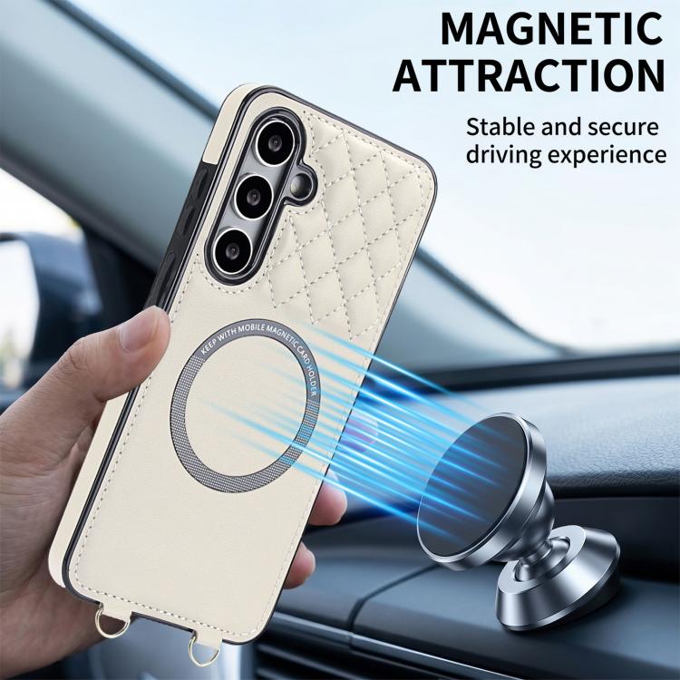 Portafoglio romboidale con custodia magnetica per telefono, tracolla e cinturino da polso, For Galaxy S24 FE 5G, For Galaxy S24 Ultra 5G, For Galaxy S24+ 5G, For Galaxy S24 5G