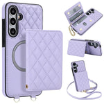 Portafoglio romboidale con custodia magnetica per telefono, tracolla e cinturino da polso, For Galaxy S24 FE 5G, For Galaxy S24 Ultra 5G, For Galaxy S24+ 5G, For Galaxy S24 5G