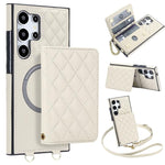 Portafoglio romboidale con custodia magnetica per telefono, tracolla e cinturino da polso, For Galaxy S24 FE 5G, For Galaxy S24 Ultra 5G, For Galaxy S24+ 5G, For Galaxy S24 5G