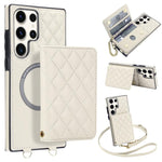 Portafoglio romboidale con custodia magnetica per telefono, tracolla e cinturino da polso, For Galaxy S23 FE 5G, For Galaxy S23 Ultra 5G, For Galaxy S23+ 5G, For Galaxy S23 5G