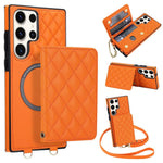 Portafoglio romboidale con custodia magnetica per telefono, tracolla e cinturino da polso, For Galaxy S23 FE 5G, For Galaxy S23 Ultra 5G, For Galaxy S23+ 5G, For Galaxy S23 5G