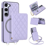 Portafoglio romboidale con custodia magnetica per telefono, tracolla e cinturino da polso, For Galaxy S23 FE 5G, For Galaxy S23 Ultra 5G, For Galaxy S23+ 5G, For Galaxy S23 5G