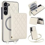 Portafoglio romboidale con custodia magnetica per telefono, tracolla e cinturino da polso, For Galaxy S23 FE 5G, For Galaxy S23 Ultra 5G, For Galaxy S23+ 5G, For Galaxy S23 5G