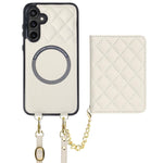 Portafoglio romboidale con custodia magnetica per telefono, tracolla e cinturino da polso, For Galaxy S23 FE 5G, For Galaxy S23 Ultra 5G, For Galaxy S23+ 5G, For Galaxy S23 5G
