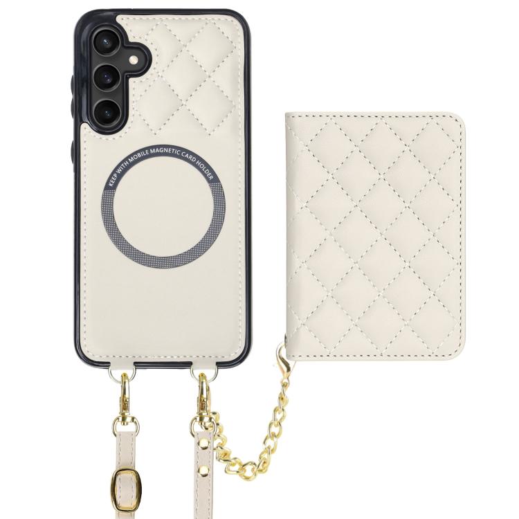 Portafoglio romboidale con custodia magnetica per telefono, tracolla e cinturino da polso, For Galaxy S23 FE 5G, For Galaxy S23 Ultra 5G, For Galaxy S23+ 5G, For Galaxy S23 5G