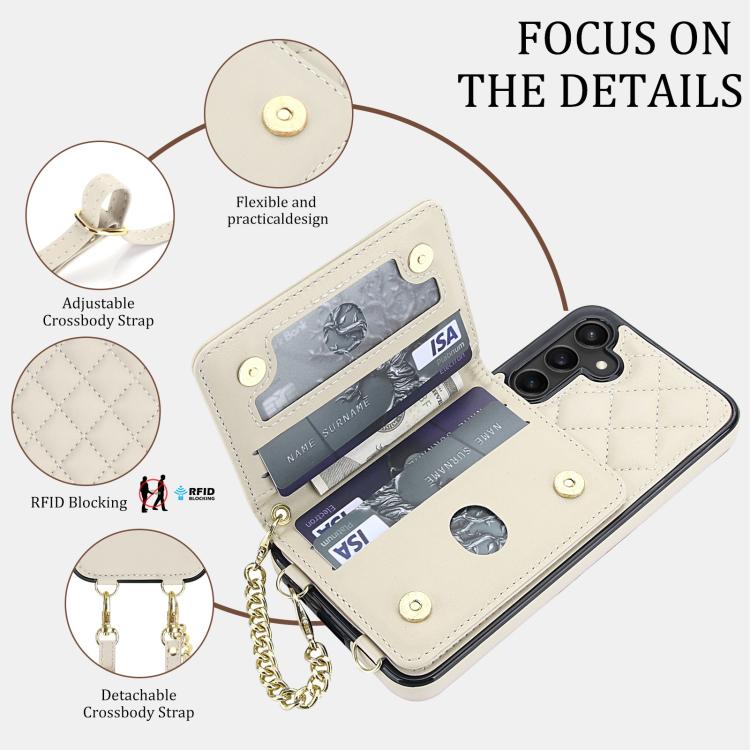 Portafoglio romboidale con custodia magnetica per telefono, tracolla e cinturino da polso, For Galaxy S23 FE 5G, For Galaxy S23 Ultra 5G, For Galaxy S23+ 5G, For Galaxy S23 5G