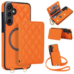 Portafoglio romboidale con custodia magnetica per telefono, tracolla e cinturino da polso, For Galaxy S23 FE 5G, For Galaxy S23 Ultra 5G, For Galaxy S23+ 5G, For Galaxy S23 5G