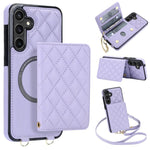 Portafoglio romboidale con custodia magnetica per telefono, tracolla e cinturino da polso, For Galaxy S23 FE 5G, For Galaxy S23 Ultra 5G, For Galaxy S23+ 5G, For Galaxy S23 5G