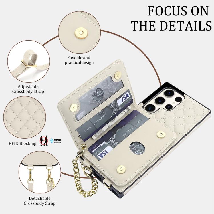 Portafoglio romboidale con custodia magnetica per telefono, tracolla e cinturino da polso, For Galaxy S22 Ultra 5G, For Galaxy S22+ 5G, For Galaxy S22 5G, For Galaxy Note20 Ultra