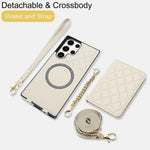 Portafoglio romboidale con custodia magnetica per telefono, tracolla e cinturino da polso, For Galaxy S22 Ultra 5G, For Galaxy S22+ 5G, For Galaxy S22 5G, For Galaxy Note20 Ultra