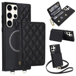 Portafoglio romboidale con custodia magnetica per telefono, tracolla e cinturino da polso, For Galaxy S22 Ultra 5G, For Galaxy S22+ 5G, For Galaxy S22 5G, For Galaxy Note20 Ultra
