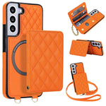 Portafoglio romboidale con custodia magnetica per telefono, tracolla e cinturino da polso, For Galaxy S22 Ultra 5G, For Galaxy S22+ 5G, For Galaxy S22 5G, For Galaxy Note20 Ultra