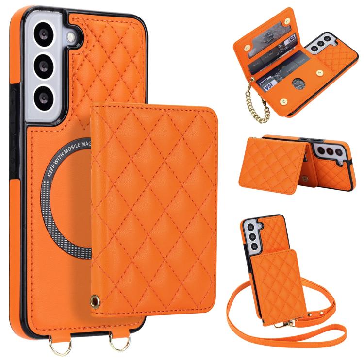 Portafoglio romboidale con custodia magnetica per telefono, tracolla e cinturino da polso, For Galaxy S22 Ultra 5G, For Galaxy S22+ 5G, For Galaxy S22 5G, For Galaxy Note20 Ultra
