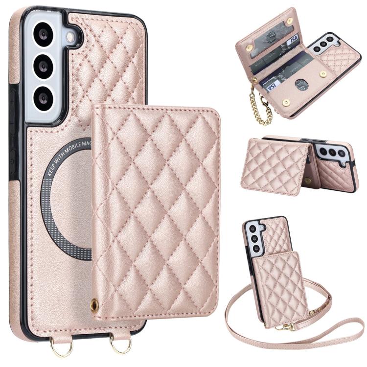 Portafoglio romboidale con custodia magnetica per telefono, tracolla e cinturino da polso, For Galaxy S22 Ultra 5G, For Galaxy S22+ 5G, For Galaxy S22 5G, For Galaxy Note20 Ultra
