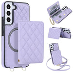 Portafoglio romboidale con custodia magnetica per telefono, tracolla e cinturino da polso, For Galaxy S22 Ultra 5G, For Galaxy S22+ 5G, For Galaxy S22 5G, For Galaxy Note20 Ultra
