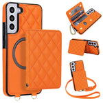 Portafoglio romboidale con custodia magnetica per telefono, tracolla e cinturino da polso, For Galaxy S22 Ultra 5G, For Galaxy S22+ 5G, For Galaxy S22 5G, For Galaxy Note20 Ultra