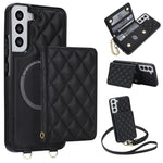 Portafoglio romboidale con custodia magnetica per telefono, tracolla e cinturino da polso, For Galaxy S22 Ultra 5G, For Galaxy S22+ 5G, For Galaxy S22 5G, For Galaxy Note20 Ultra