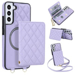 Portafoglio romboidale con custodia magnetica per telefono, tracolla e cinturino da polso, For Galaxy S22 Ultra 5G, For Galaxy S22+ 5G, For Galaxy S22 5G, For Galaxy Note20 Ultra