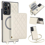 Portafoglio romboidale con custodia magnetica per telefono, tracolla e cinturino da polso, For Galaxy S22 Ultra 5G, For Galaxy S22+ 5G, For Galaxy S22 5G, For Galaxy Note20 Ultra