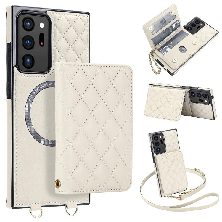 Portafoglio romboidale con custodia magnetica per telefono, tracolla e cinturino da polso, For Galaxy S22 Ultra 5G, For Galaxy S22+ 5G, For Galaxy S22 5G, For Galaxy Note20 Ultra