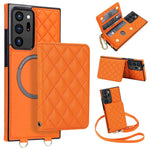 Portafoglio romboidale con custodia magnetica per telefono, tracolla e cinturino da polso, For Galaxy S22 Ultra 5G, For Galaxy S22+ 5G, For Galaxy S22 5G, For Galaxy Note20 Ultra