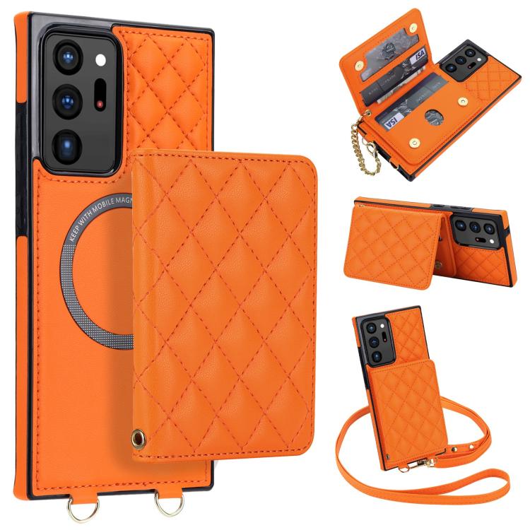 Portafoglio romboidale con custodia magnetica per telefono, tracolla e cinturino da polso, For Galaxy S22 Ultra 5G, For Galaxy S22+ 5G, For Galaxy S22 5G, For Galaxy Note20 Ultra