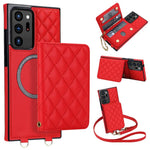 Portafoglio romboidale con custodia magnetica per telefono, tracolla e cinturino da polso, For Galaxy S22 Ultra 5G, For Galaxy S22+ 5G, For Galaxy S22 5G, For Galaxy Note20 Ultra