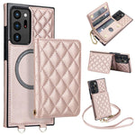 Portafoglio romboidale con custodia magnetica per telefono, tracolla e cinturino da polso, For Galaxy S22 Ultra 5G, For Galaxy S22+ 5G, For Galaxy S22 5G, For Galaxy Note20 Ultra