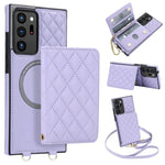 Portafoglio romboidale con custodia magnetica per telefono, tracolla e cinturino da polso, For Galaxy S22 Ultra 5G, For Galaxy S22+ 5G, For Galaxy S22 5G, For Galaxy Note20 Ultra