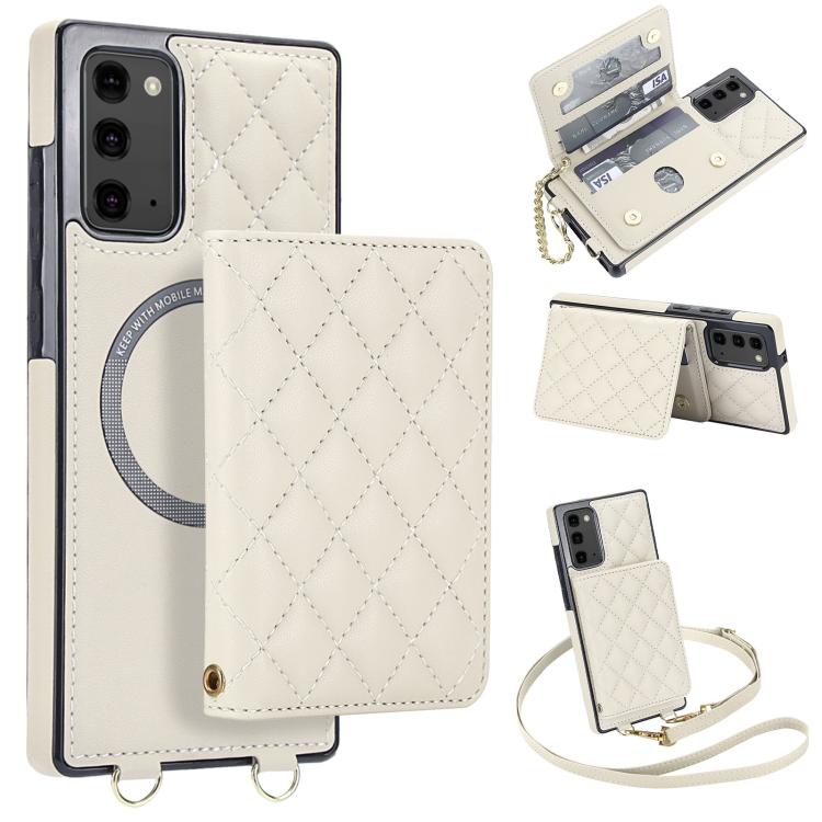 Portafoglio romboidale con custodia magnetica per telefono, tracolla e cinturino da polso, For Galaxy Note20