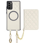 Portafoglio romboidale con custodia magnetica per telefono, tracolla e cinturino da polso, For Galaxy Note20