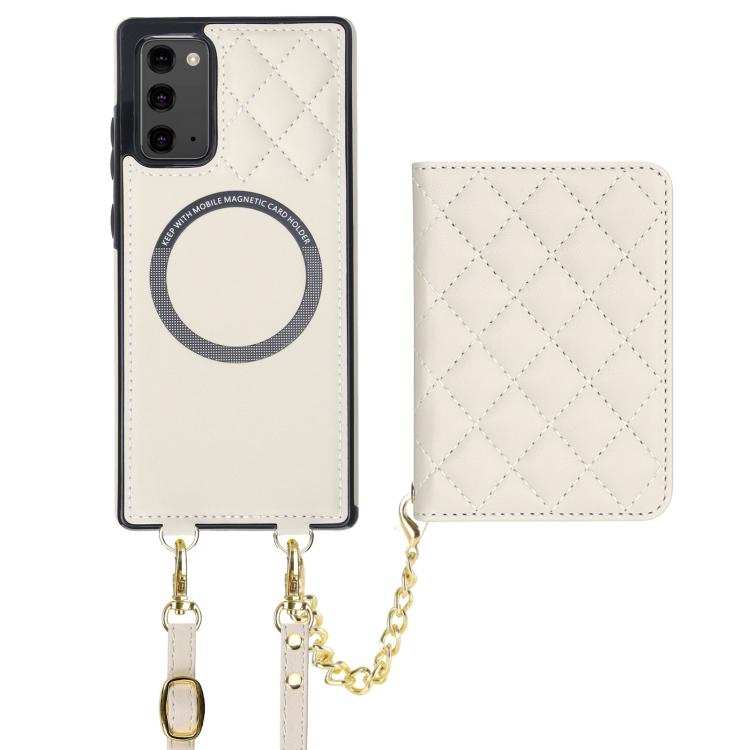 Portafoglio romboidale con custodia magnetica per telefono, tracolla e cinturino da polso, For Galaxy Note20