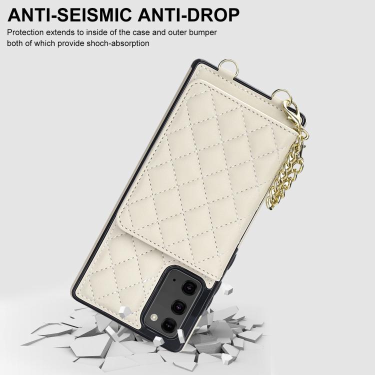 Portafoglio romboidale con custodia magnetica per telefono, tracolla e cinturino da polso, For Galaxy Note20