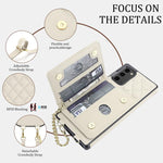 Portafoglio romboidale con custodia magnetica per telefono, tracolla e cinturino da polso, For Galaxy Note20