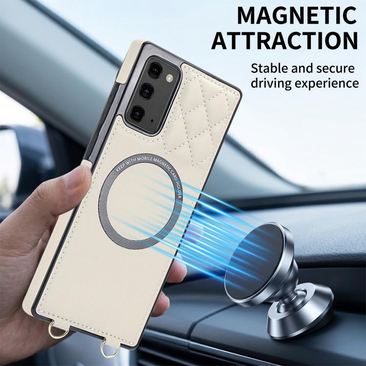 Portafoglio romboidale con custodia magnetica per telefono, tracolla e cinturino da polso, For Galaxy Note20