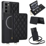 Portafoglio romboidale con custodia magnetica per telefono, tracolla e cinturino da polso, For Galaxy Note20