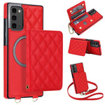 Portafoglio romboidale con custodia magnetica per telefono, tracolla e cinturino da polso, For Galaxy Note20