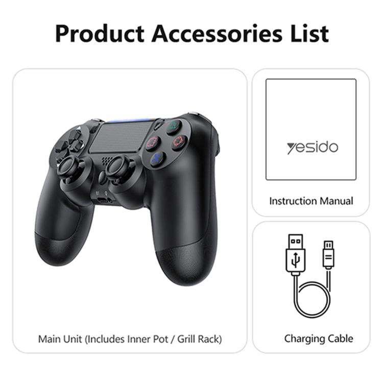 Controller di gioco wireless Yesido KB47 per PS4/PS3