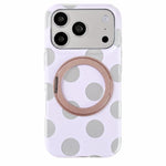 Custodia magnetica per telefono con anello a 360° e motivo a pois, For iPhone 17 Pro Max, For iPhone 17 Pro, For iPhone 17, For iPhone 16 Pro Max, For iPhone 16 Pro, For iPhone 16, For iPhone 15 Pro Max, For iPhone 15 Pro