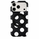 Custodia magnetica per telefono con anello a 360° e motivo a pois, For iPhone 17 Pro Max, For iPhone 17 Pro, For iPhone 17, For iPhone 16 Pro Max, For iPhone 16 Pro, For iPhone 16, For iPhone 15 Pro Max, For iPhone 15 Pro